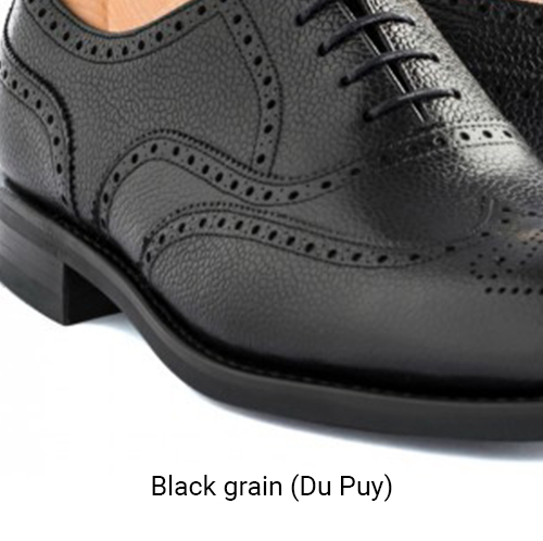 Yanko black grain Du Puy leather