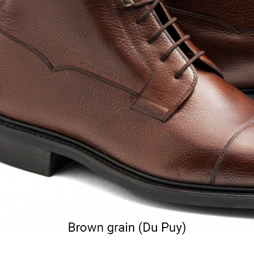 Yanko brown grain Du Puy leather