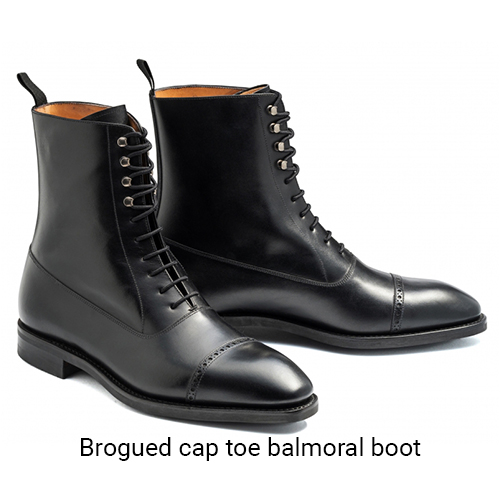 Yanko brogued cap toe balmoral boot