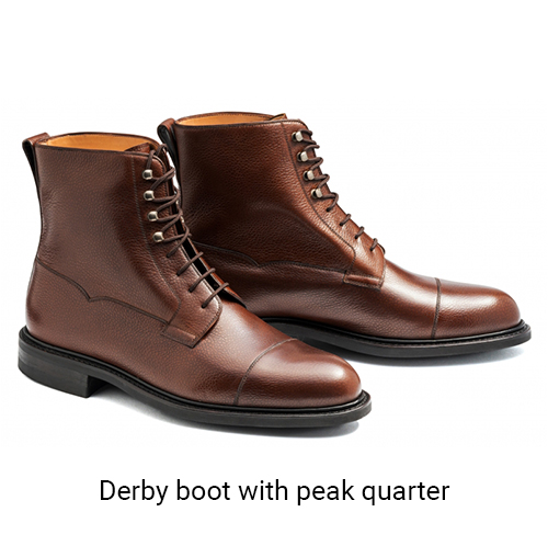 Yanko derby boot with peak quarter