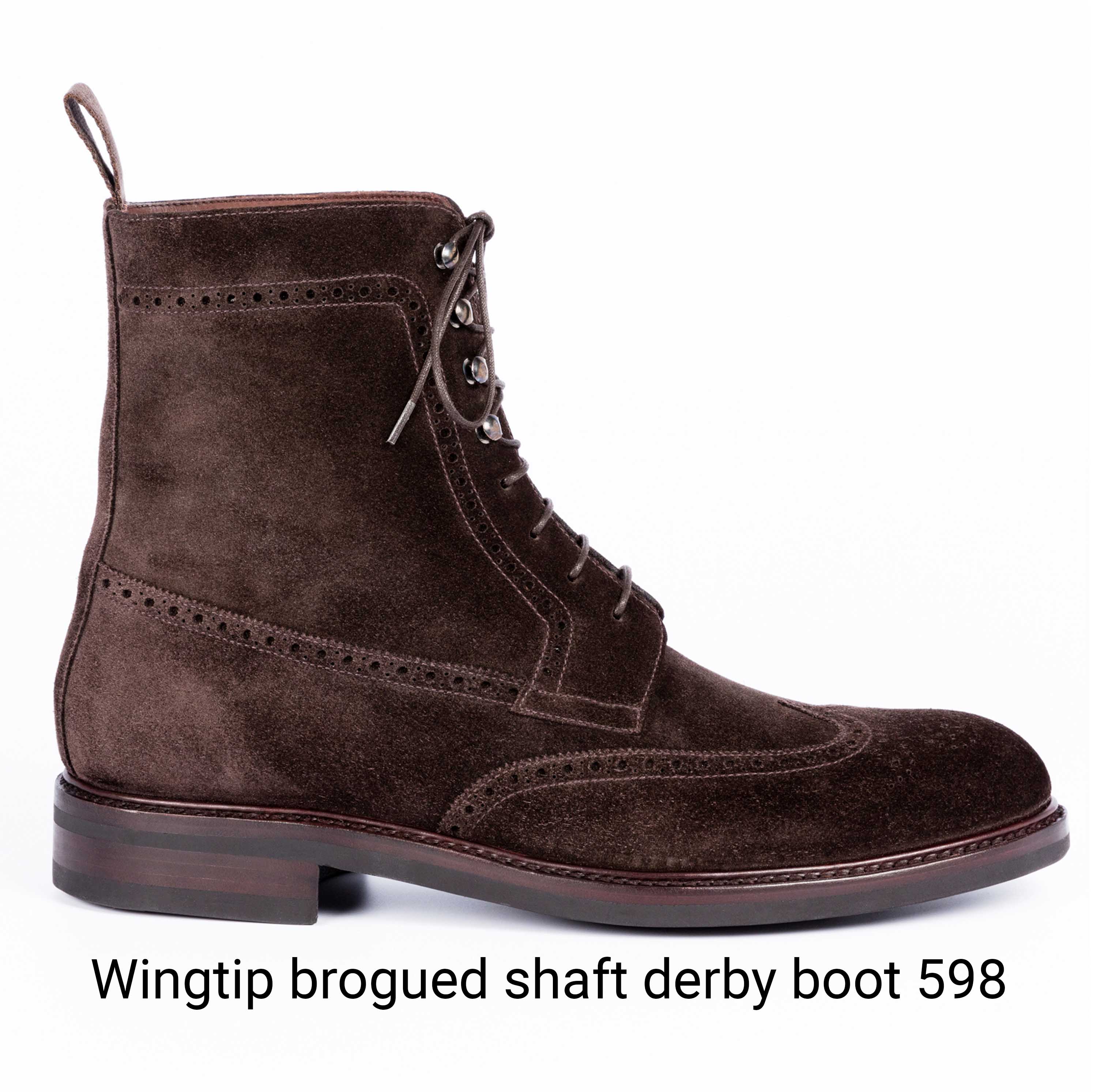 TLB Mallorca wingtip brogued shaft derby boot 598